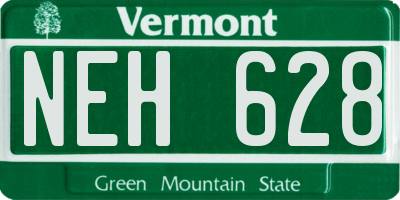 VT license plate NEH628