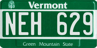VT license plate NEH629