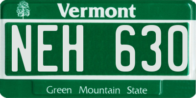 VT license plate NEH630