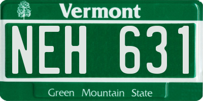 VT license plate NEH631