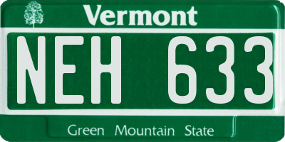 VT license plate NEH633