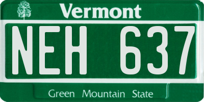 VT license plate NEH637