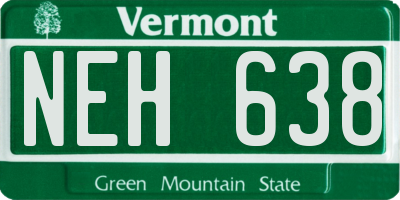 VT license plate NEH638
