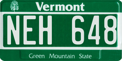 VT license plate NEH648