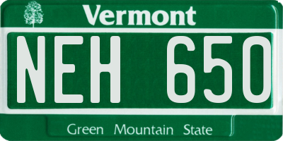 VT license plate NEH650