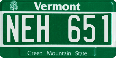 VT license plate NEH651