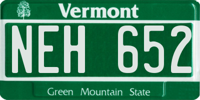 VT license plate NEH652