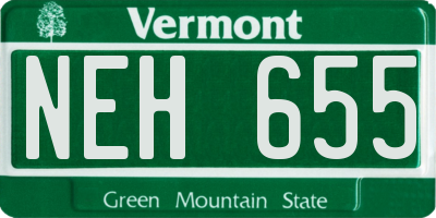 VT license plate NEH655
