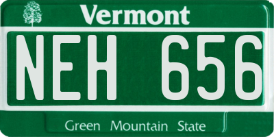 VT license plate NEH656