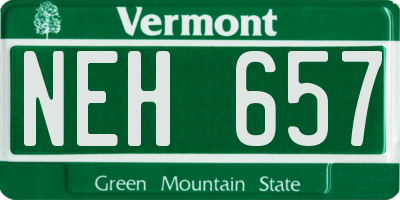 VT license plate NEH657