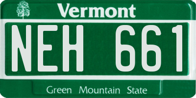 VT license plate NEH661