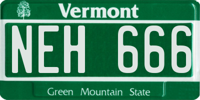 VT license plate NEH666