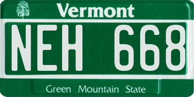 VT license plate NEH668