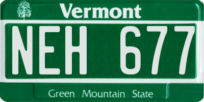 VT license plate NEH677