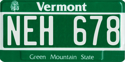 VT license plate NEH678