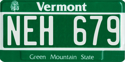 VT license plate NEH679
