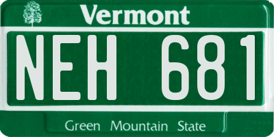 VT license plate NEH681