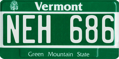 VT license plate NEH686