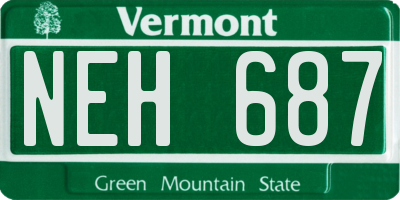VT license plate NEH687