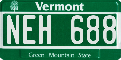 VT license plate NEH688