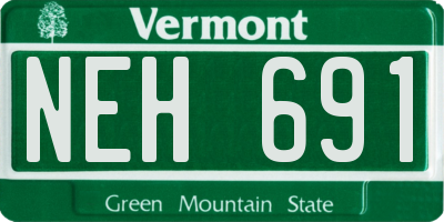 VT license plate NEH691
