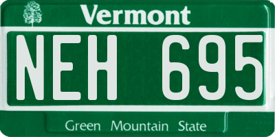 VT license plate NEH695