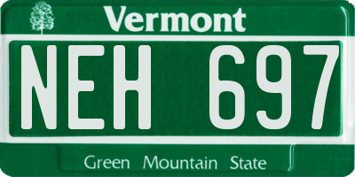 VT license plate NEH697