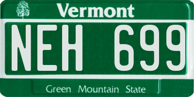 VT license plate NEH699