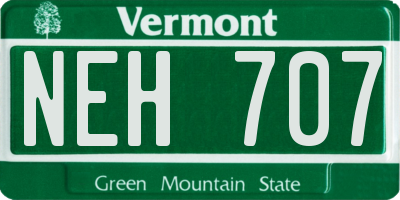 VT license plate NEH707