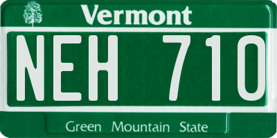 VT license plate NEH710