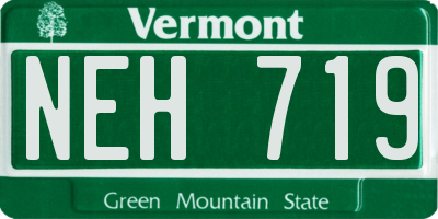 VT license plate NEH719