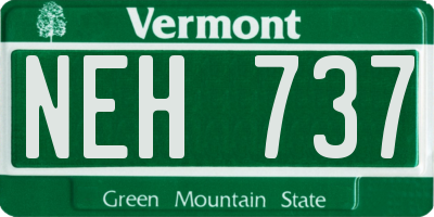 VT license plate NEH737