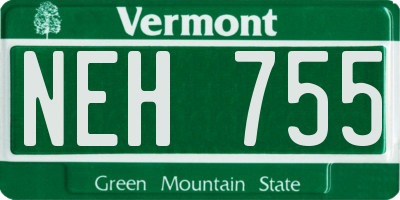 VT license plate NEH755