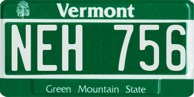 VT license plate NEH756