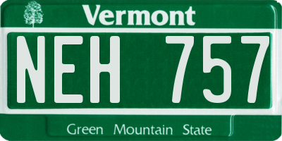 VT license plate NEH757