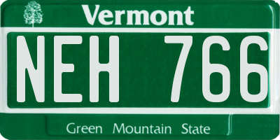 VT license plate NEH766