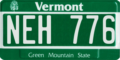 VT license plate NEH776