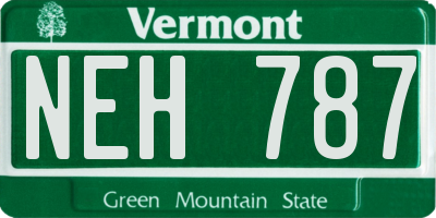 VT license plate NEH787