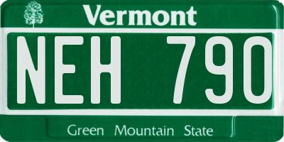 VT license plate NEH790