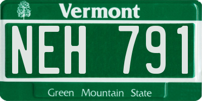 VT license plate NEH791