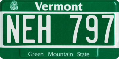 VT license plate NEH797