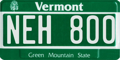 VT license plate NEH800