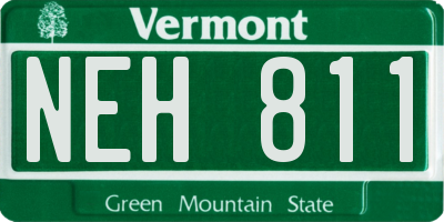 VT license plate NEH811