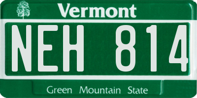 VT license plate NEH814