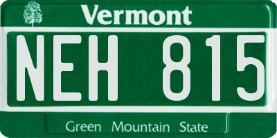 VT license plate NEH815