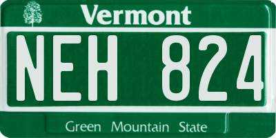 VT license plate NEH824