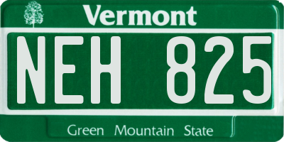 VT license plate NEH825
