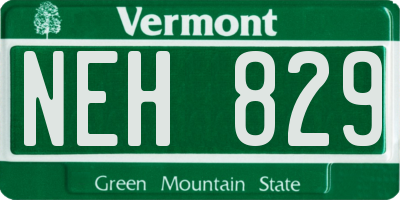 VT license plate NEH829