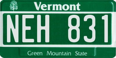 VT license plate NEH831