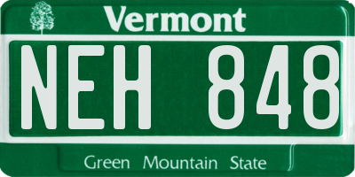 VT license plate NEH848